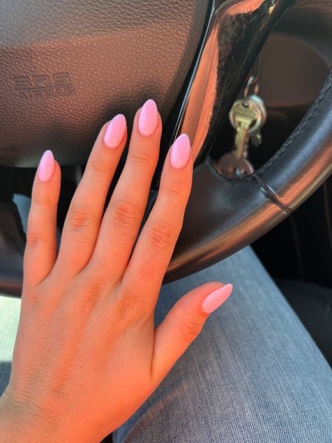 Pink Oval Nails, Oval Acrylic Nails, Acrylic Nails Nude, Kutek Disney, Baby Pink Nails, Milky Nails, Smink Inspiration, Simple Gel Nails, Summery Nails