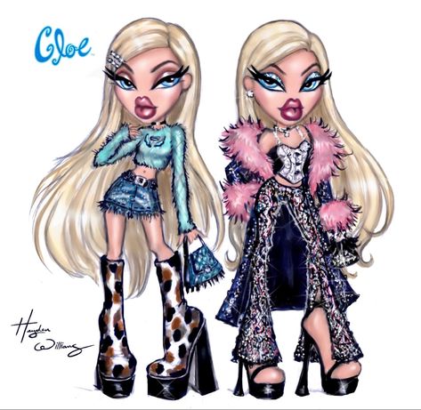 Bratz 20th Anniversary, Hayden Williams Fashion, High Fashion Art, Bratz Doll Outfits, Doll Drawing, Brat Doll, Hayden Williams, Bratz Girls, Bratz Inspired Outfits