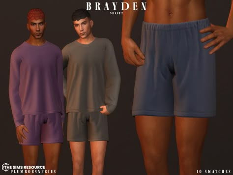 The Sims Resource - BRAYDEN shorts Sims 4 Cc Sleepwear Men, Sims 4 Male Pajamas, Toddler Hair Sims 4, Cc Eyes, Ts4 Clothes, Clothes Teen, Male Pants, Sims 4 Male Clothes, Sims 4 Cc Eyes