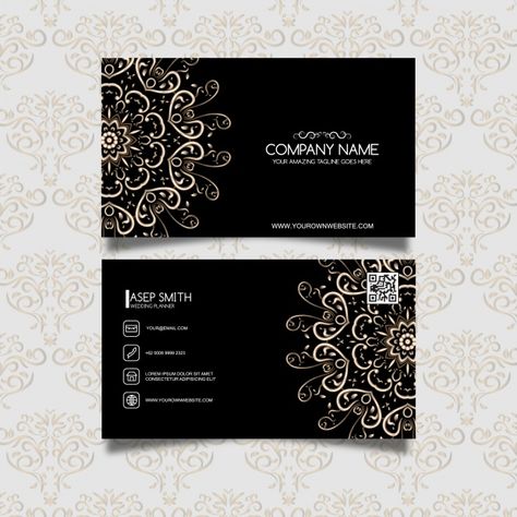 More than a million free vectors, PSD, photos and free icons. Exclusive freebies and all graphic resources that you need for your projects Henna Logo Design Business Cards, Henna Artist Business Cards, Henna Business Card, Free Vector Business Cards, Free Business Card Design, Buisness Cards, Double Sided Business Cards, Modern Business Cards Design, Visiting Card Design