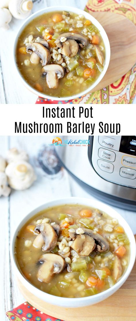 Mushroom Barley Soup Recipe, Barley Soup Recipe, Mushroom Barley, Mushroom Barley Soup, Crockpot Soup, Instant Pot Soup Recipes, Barley Soup, Instant Pot Soup, Easy Slow Cooker Recipes