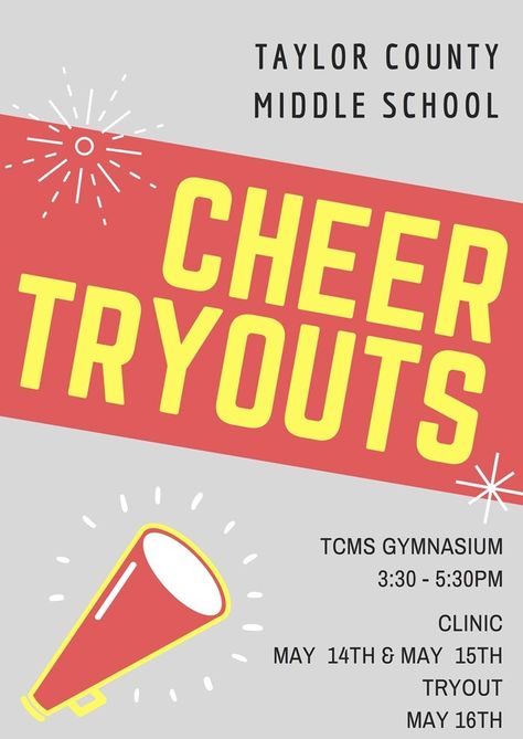 Cheer Tryout Posters, Tryouts Poster, Cheerleading Tryouts, High School Posters, Cheer Tryouts, Cheer Posters, School Decal, Cheer Signs, Cheer Coach