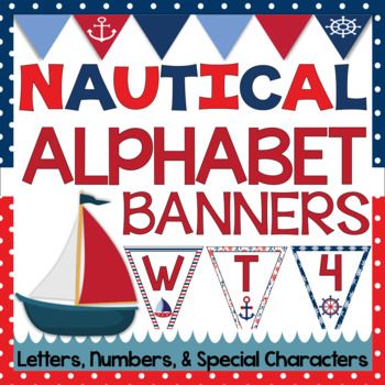 Create headings, welcome signs, and more with these Nautical Themed Alphabet Bunting Banners Set! Complete with letters from A-Z, numbers 0-9, and special characters, your bulletin boards, work areas, and classroom door will definitely be ready to set sail! Included: ♦ Three Banner Nautical Alphabet Letters, Alphabet Bunting, Nautical Classroom Theme, Nautical Letters, Nautical Classroom, Nautical Alphabet, Welcome Banner, Welcome Signs, Classroom Theme