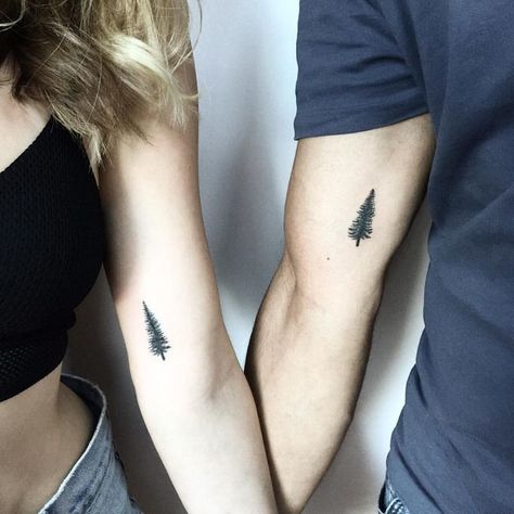 Simple Tree Tattoo, Pine Tattoo, Couple Tattoos Love, Whale Tattoo, Tree Tattoo Small, Small Couple Tattoos, Cute Couple Tattoos, Couple Tattoos Unique, Tree Tattoos