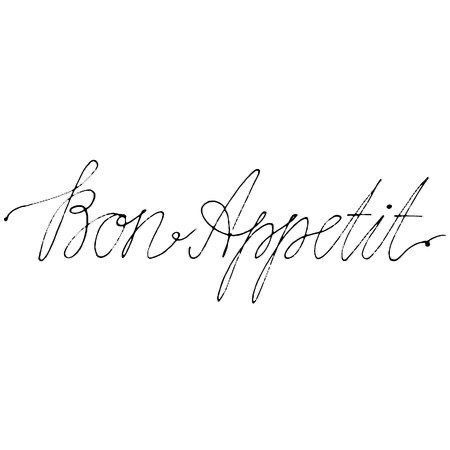 Bon Apetit Tattoos, Bon Appetit Tattoo, Lettering Words, J Tattoo, Romantic Things, Hand Drawn Vector, Banner Printing, Facebook Image, Vector Hand