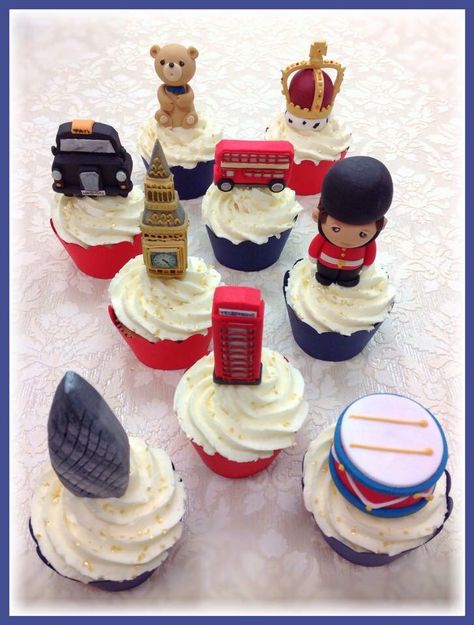 Themed Cupcakes, Cakes And More, Cool Diy, Great Britain, Tea Party, Cupcake, Projects To Try, England, London