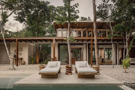 Tropical Architecture, Eco Friendly Home, Tropical House, Modern Tropical, Tulum Mexico, Studio Photo, Private Patio, Eco Friendly House, House Flooring