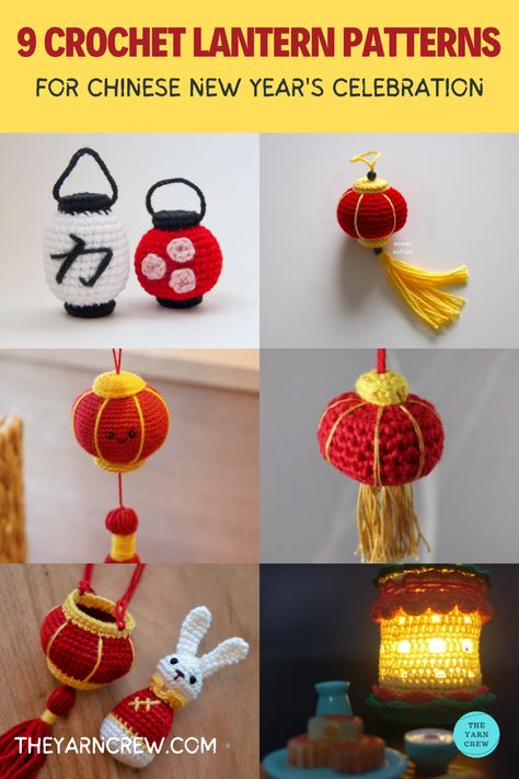 Cny Crochet, Koi Crochet, New Years Crochet, Crochet Lantern, Flower Pillow Pattern, Crochet Home Decor Patterns, Cny 2025, Chinese New Year Zodiac, Home Decor Patterns