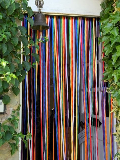 Ribbon Header, Fly Curtain, Rainbow Curtains, Ribbon Curtain, Decor Backdrop, Screen Wall, Plastic Curtains, Rainbow Decor, Pretty Storage