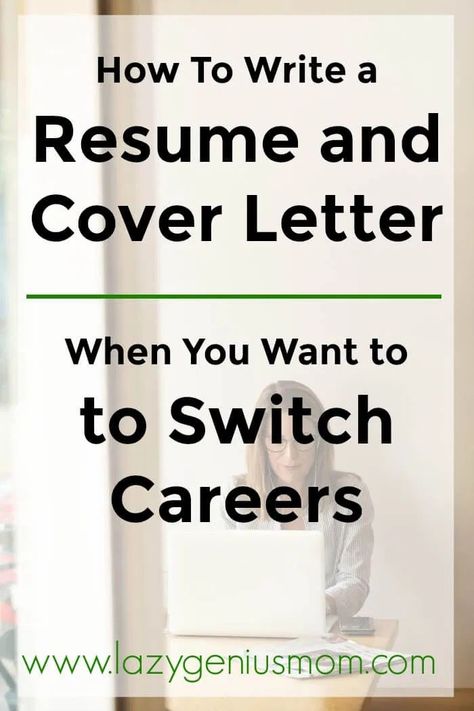 Career Switch Tips: How to write a resume and cover letter when you want to switch careers. #professionaldevelopment #career #careeradvice #personaldevelopment Resume For Career Change, How To Write A Cover Letter For A Job, Cover Letters For Resume Examples, Resume And Cover Letter Design, How To Write A Resume, Career Change Cover Letter, Career Pivot, Cover Letter And Resume, Lazy Genius