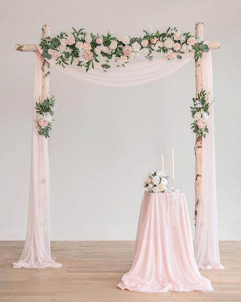 227 Likes, 6 Comments - Ling's moment | Décor House (@lingsmoment) on Instagram: “Stunning 😍😍 the perfect backdrop for your “I do” moment！ . . . . . . #lingsmoment #wedding2020…” Blush Wedding Arch, Events Backdrop, Cream Bridal Bouquet, Wedding Flower Arch, Wedding Backdrop Ideas, Alter Flowers, Baby Pink Wedding, White Wedding Arch, Baby Background