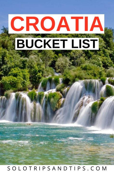 Croatia bucket list, including Krka National Park waterfalls. Best Places To Visit In Croatia, Croatia Bucket List, Croatia Zagreb, Croatia Itinerary, Plitvice National Park, Croatia Vacation, Vacation 2024, Adventure Bucket List, Croatia Travel