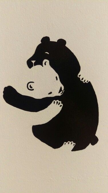 Cute Animals Hugging Drawing, Animals Hugging Illustration, Bear Hugging Tattoo, Bear Negative Space, Negative Space Animals, Negative Space Sketch, Two Bear Tattoo, Negative Space Tattoo Ideas, Bears Hugging Tattoo