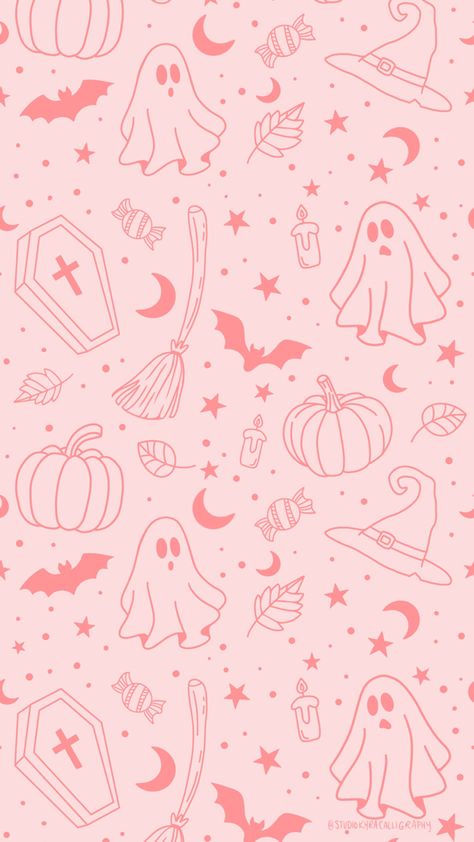 #pink #pinkaesthetictheme #pinkaesthetic #halloween #pinkhalloweeen #phonebackground #phonewallpaper #iphonewallpapers #cutehalloween #studiokyra #etsyshop #instagram #procreate #ipad Helloween Wallpaper, Pink Wallpaper Ipad, Iphone Wallpaper Preppy, Halloween Wallpaper Iphone Backgrounds, Halloween Wallpaper Backgrounds, Halloween Wallpaper Cute, Bow Wallpaper, Phone Wallpaper Pink, Cute Fall Wallpaper