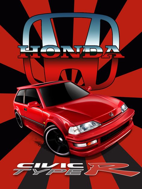 #car #honda #carposer #civic #typer #poster #automotive #photoshop Honda Civic Car, Civic Car, Car Honda, Honda Civic Type R, Initial D, Jdm Cars, Car Art, Honda Civic, Jdm