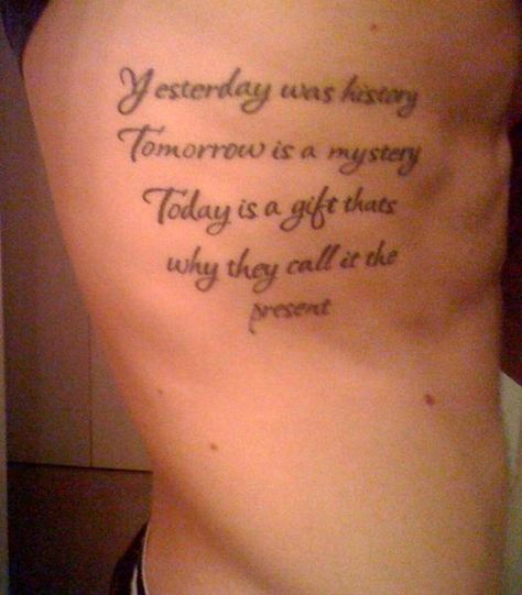 Never Regret Quotes, Regret Tattoo, Nontraditional Christmas Dinner, Eggnog Poke Cake, Tattoo Regret, Mystery Tattoo, Vegetarian Christmas Dinner, Rib Tattoo Quotes, Rib Tattoos For Guys