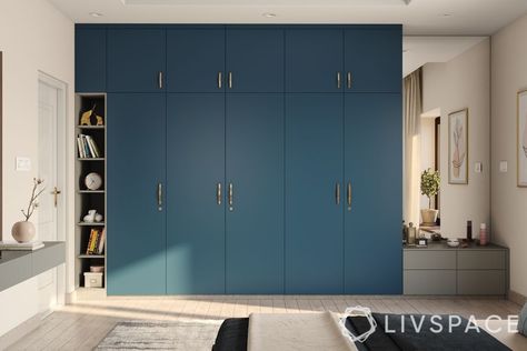 wardrobe-design-floor-to-ceiling mirror-side-shelves-for-storage Small Bedroom Cupboards, Wardrobe Design With Dressing Table, Sliding Wardrobe Design, Dressing Unit, Wall Wardrobe Design, Cabinet Interior, Bedroom Wardrobe Design, Almirah Designs, Modular Wardrobes