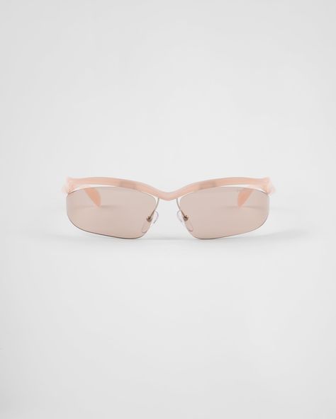 Hazelnut Brown Lenses Prada Runway Sunglasses | PRADA Prada Runway Sunglasses, Re Edition Prada, Prada Runway, Prada Glasses, Fluid Design, Ballerina Slippers, Mens Travel Bag, Lettering Logo, Prada Sunglasses