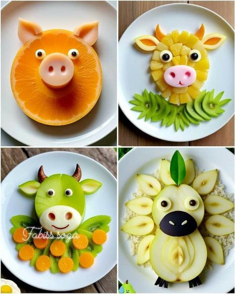 Monkey Platter, Easy Kids Breakfast, Childrens Party Food, Fruit Platter Designs, Food Art For Kids, Creative Food Art, Vegetable Carving, Easy Food Art, Fun Snacks For Kids