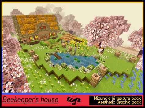 MINECRAFT COTTAGECORE BEEKEEPER'S HOUSE Minecraft Cottagecore, Texture Packs, Bee Keeping, Minecraft, Texture, Building