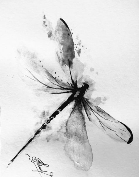 Nadja Tattoo, Dragonfly Illustration, Dragonfly Drawing, Dragonfly Tattoo Design, Wrist Tattoos For Women, Dragonfly Art, Dragonfly Tattoo, Back Tattoo Women, Watercolor Flower Art