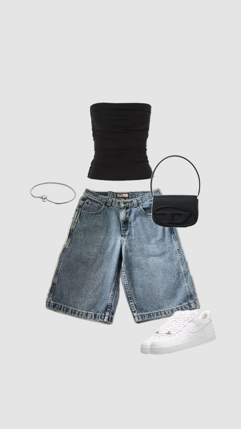 outfit inspo #jorts #fashion #style #foru #viral #popular Jorts Fashion, Outfit Inso, Looks Street Style, Y2k Outfits, Girls Summer Outfits, Simple Trendy Outfits, Back To School Outfits, Streetwear Outfit, Outfits Aesthetic