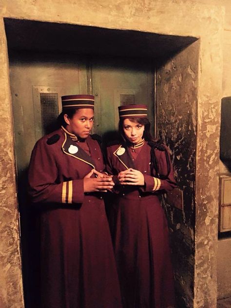 #HollywoodStudios #TowerofTerror #Bellhop #DisneyParks #DisneySide #DisneyCollegeProgram Bellhop Uniform, Disney Dapper Day, Hotel Worker, Hollywood Tower Hotel, Hollywood Tower, Disney College Program, Hotel Uniform, Tower Of Terror, Hotel Staff