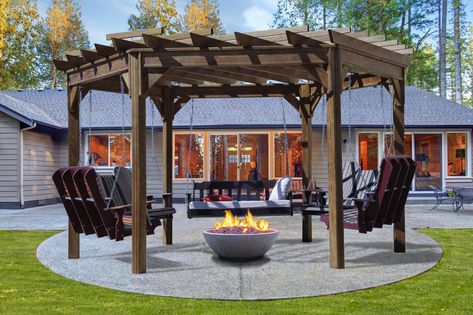 Round Gazebo, Pergola Swing, Modern Pergola, Pergola Attached To House, Pergola Canopy, Wooden Pergola, Gazebo Pergola, Backyard Pergola, Covered Pergola