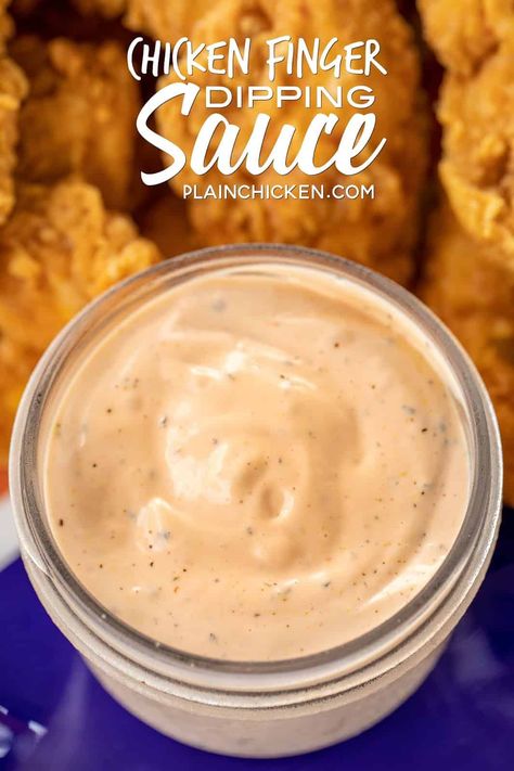 Chicken Finger Dipping Sauce, Chicken Finger Sauce, Chicken Fingers And Fries, Zaxbys Sauce, Raising Cane Sauce Recipe, Aioli Recipes, Canes Sauce, Brownies Healthy, Chicken Finger