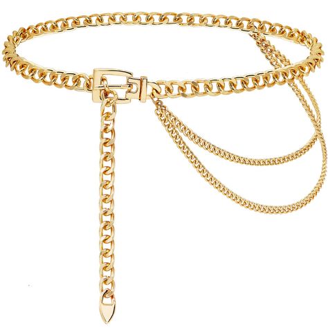 PRICES MAY VARY. Material: This gold chain belt are made of high quality alloy, is thick chain, strong, are strictly selected, will not fade and not easy to break, and it fit for most women. Chain Belts' Length: 130cm/51.2IN(Detailed Size can refer to the detailed picture). We suggest that you could compare your waist's size and the waist chain's size before placing an order so that you can choose a most suitable waist chain Unique Design: Simple chunky chain, exquisite handmade, very cool metal Trendy Metal Waist Chain As Gift, Trendy Metal Waist Chain Perfect As A Gift, Trendy Metal Waist Chain Gift, Trendy Adjustable Gold Waist Chain, Gold Metal Chain Belt As A Gift, Gold Metal Chain Belt For Gift, Trendy Adjustable Chain Belt As Gift, Metal Chain Belt For Gifts, Metal Chain Belt As A Gift