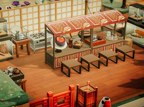 Animal crossing new horizons island idea outdoor sushi restaurant Animal Crossing Fast Food Restaurant, Animal Crossing Sushi Bar, Acnh Sushi Restaurant Outdoor, Acnh Sushi Restaurant, Acnh Sushi Bar, Bar Restaurant Design, Architecture Restaurant, Design Café, Rustic Restaurant