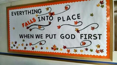 Missions Bulletin Board, Christian School Bulletin Boards, Fall Church Bulletin Boards, Catholic Bulletin Boards, Religious Bulletin Boards, Bible Bulletin Boards, Seasonal Bulletin Boards, Church Sign Sayings, October Bulletin Boards