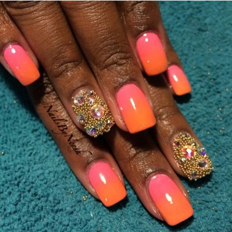 This is TOO CUTE!!! ORANGE OMBRE Orange Ombre, Too Cute, Nail Art, Orange, Nails, Beauty, Art, Nail Arts