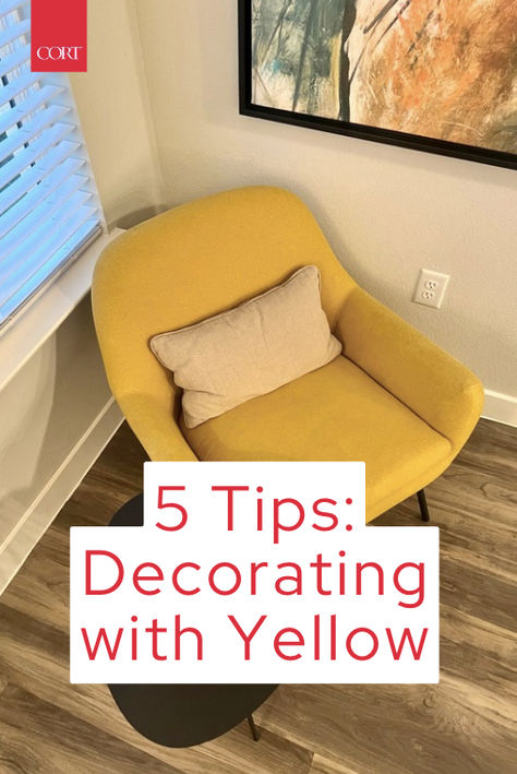 Some people may be afraid to decorate with yellow because it’s just too, well, bright! But there are more shades of yellow than rooms in your house, so you can easily find one that suits your taste—whether that means a bold, highlighter yellow statement or a more subtle accent. Entryway Sunroom, Rainbow Rooms, Old House Decorating, Bedroom Canopy, Mustard Yellow Decor, Yellow Accent Chairs, Yellow Accent Walls, Yellow Wall Decor, Yellow Furniture