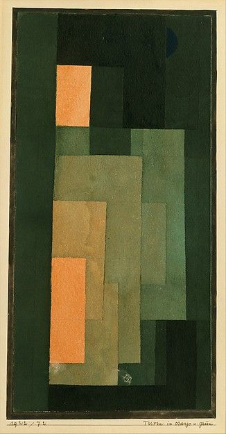 Tower in Orange and Green, paul klee, 1922 Paul Klee Art, Paul Klee, Orange And Green, Green And Yellow, Art Abstrait, Art Moderne, Metropolitan Museum Of Art, Quilt Inspiration, Green Orange