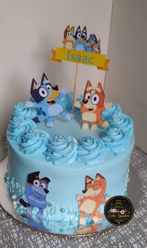 Easy Bluey Birthday Cake, Pastel De Bluey, Bluey Birthday Cakes, Bluey And Bingo Cake, Bluey Themed Cake, Bluey Cake Ideas, Bluey Birthday Cake, Bingo Cake, Disney Frozen Cake