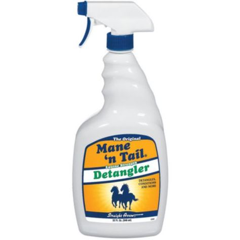 Mane 'n Tail Detangler - GREAT for grooming long haired, FLUFFY Pomeranians. Helpful Tip: Let Detangler DRY before combing out tangles!! It's so much easier. Tangles are hard to remove when hair is wet. Also, hair is weaker & more prone to breakage when wet so shampoo your pup's coat but use Johnson's Baby Shampoo on their head (avoiding eyes) and rinse, towel dry. Spray coat with Detangler and let dry completely...then brush! Fleet Farm, Benzalkonium Chloride, Mane N Tail, Shampoos, Horse Hair, Dog Care, Spray Bottle, Cleaning Supplies, Helpful Hints