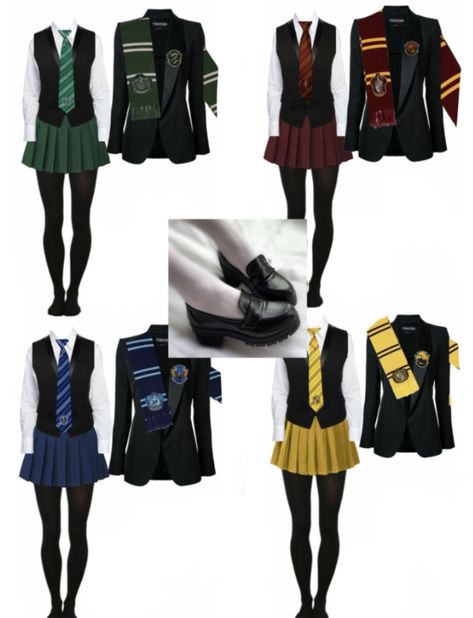 //*~ it took so long to find a uniform that was as realistic as ones in this CR for females! i wanted something freeing for girls, that was also just as modest when it came to the skirts being short for purely the fashion of it. Ravenclaw Uniform Female, Hogwarts Uniform Slytherin, Modern Hogwarts Uniform, Ravenclaw Moodboard, Hogwarts Costume, Closet Racks, Ravenclaw Uniform, Hogwarts Game, Harry Potter Uniform