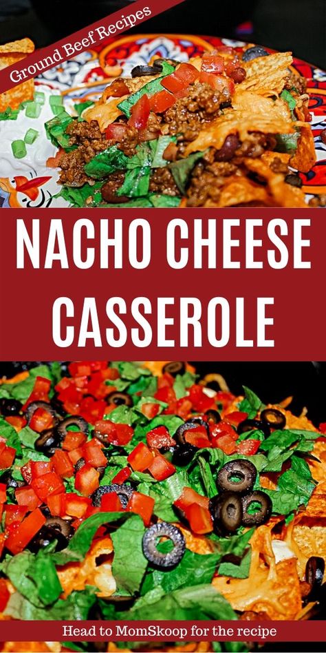 Nacho Cheese Casserole, Quick Casserole Recipes, Chili Cheese Nachos, Nacho Casserole, Southwest Recipes, Mexican Casserole Recipe, Ground Beef Casserole Recipes, Roasted Chicken And Potatoes, Nacho Chips