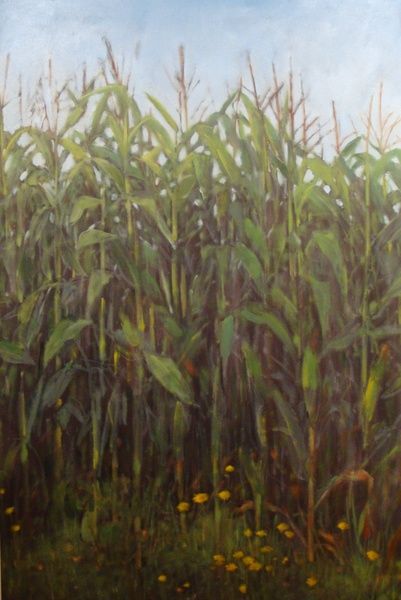 Plowed Fields Painting, Corn Field Illustration, Cornfield Painting, Corn Field Painting, Corn Field Drawing, Produce Signs, Corn Party, Art Childhood, Corn Drawing