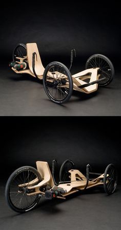 Mobil Futuristik, Science Design, Wood Bike, Recumbent Bicycle, Velo Cargo, Wooden Bike, Reverse Trike, Custom Bike, Cargo Bike