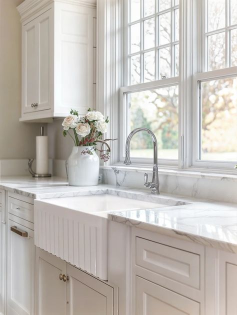 Kitchen Cabinet Organization Ideas, Apron Sink, Butler Sink, Fireclay Sink, Fire Clay, Kitchen Cabinet Organization, Heated Towel Rail, Kitchen Taps, Cabinet Organization