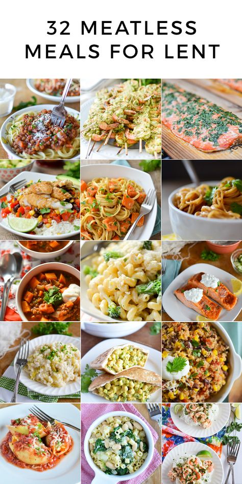 32 meatless meals for lent | simplywhisked.com | vegetarian | pescatarian | #meatless monday Meatless Meals For Lent, Meals For Lent, Pescatarian Diet, Lenten Recipes, Different Foods, Lent Recipes, Meatless Dinner, Pescatarian Recipes, Minced Meat