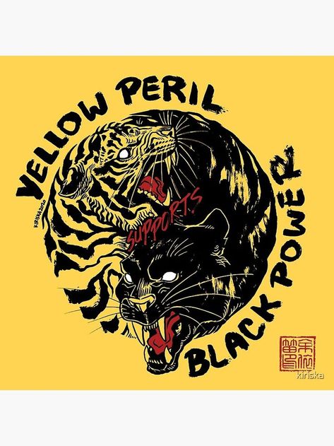 Yellow Peril, Stop Asian Hate, Black Power Art, Power Art, Tiger Logo, Logo Wall, Asian American, Black Community, Black Power