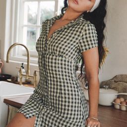 Motley Mini Dress Brown Check curated on LTK The Nanny Fashion, Nanny Fashion, Plaid Mini Dress, Concert Dresses, The Nanny, Cocktail Dress Formal, Asymmetrical Hem Dress, Checkered Dress, Fleece Dress