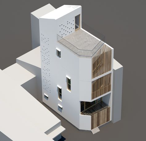 Gallery of Micro Town House 4x8m / MM++ architects + José Antonio Coderch - 17 Micro House Design, Skip Floor, Twin House, Town House Architecture, Modern Townhouse, Architecture Portfolio Design, Long House, Compact House, Micro House