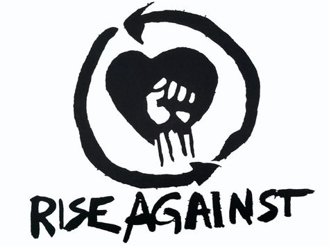 rise against Yoga Logo Inspiration, Band Drawings, Rise Logo, Battle Vest, Stickers To Print, Teacher Union, Band Patches, Yoga Logo, Studio Music