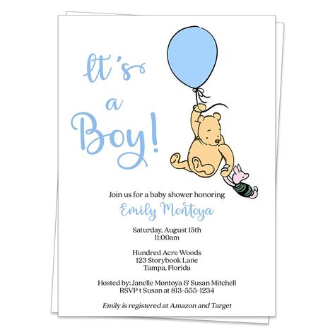 PRICES MAY VARY. ♥ Invite guests to your upcoming baby shower with these adorable vintage Winnie the Pooh themed invitations. ♥ Includes 12 Invitations and 13 White Envelopes. ♥ Invitations measure 5x7 inches and are custom printed with your event details. ♥ Printed on high quality matte smooth finish card stock. ♥ All our products are Made with Love in the USA. ♥ Female owned & veteran owned small business. ♥ Invite guests to your upcoming baby shower with these adorable vintage Winnie the Pooh Baby Taylor, Winnie The Pooh Baby Shower, Its A Boy Balloons, Classic Pooh, Pooh Baby, Vintage Winnie The Pooh, Boy Baby Shower Themes, Vintage Invitations, Blue Boy