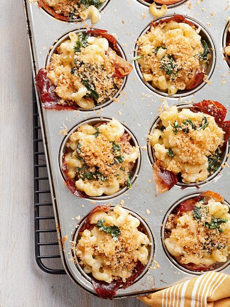 15 Appetizers Made in Muffin Tins So There's No Need to Portion Them | Better Homes & Gardens Portable Appetizers, Mac And Cheese Cups, Cheese Cups, Recipes Sides, Tin Recipes, Shrimp Cakes, Frozen Appetizers, Dish Ideas, Muffin Tin Recipes