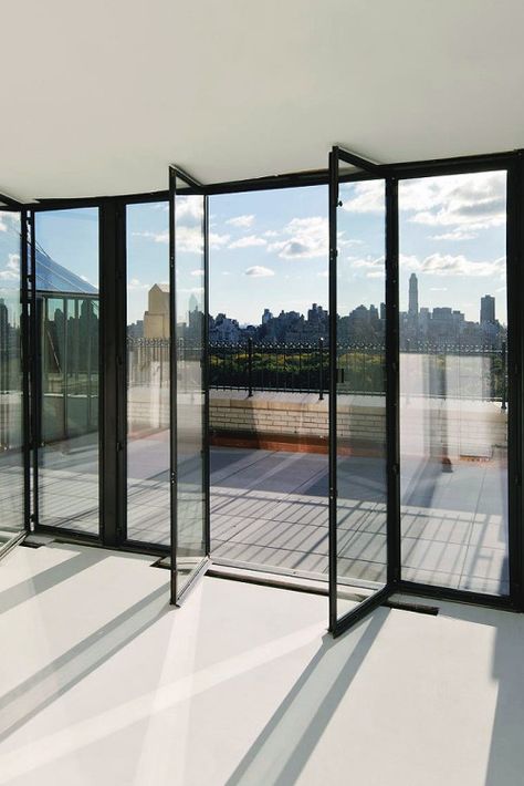 Photo Glass Balcony, Manhattan Apartment, Old Apartments, Living Spaces Furniture, Glass Walls, Floor To Ceiling, Nyc Apartment, Dream Apartment, Floor To Ceiling Windows